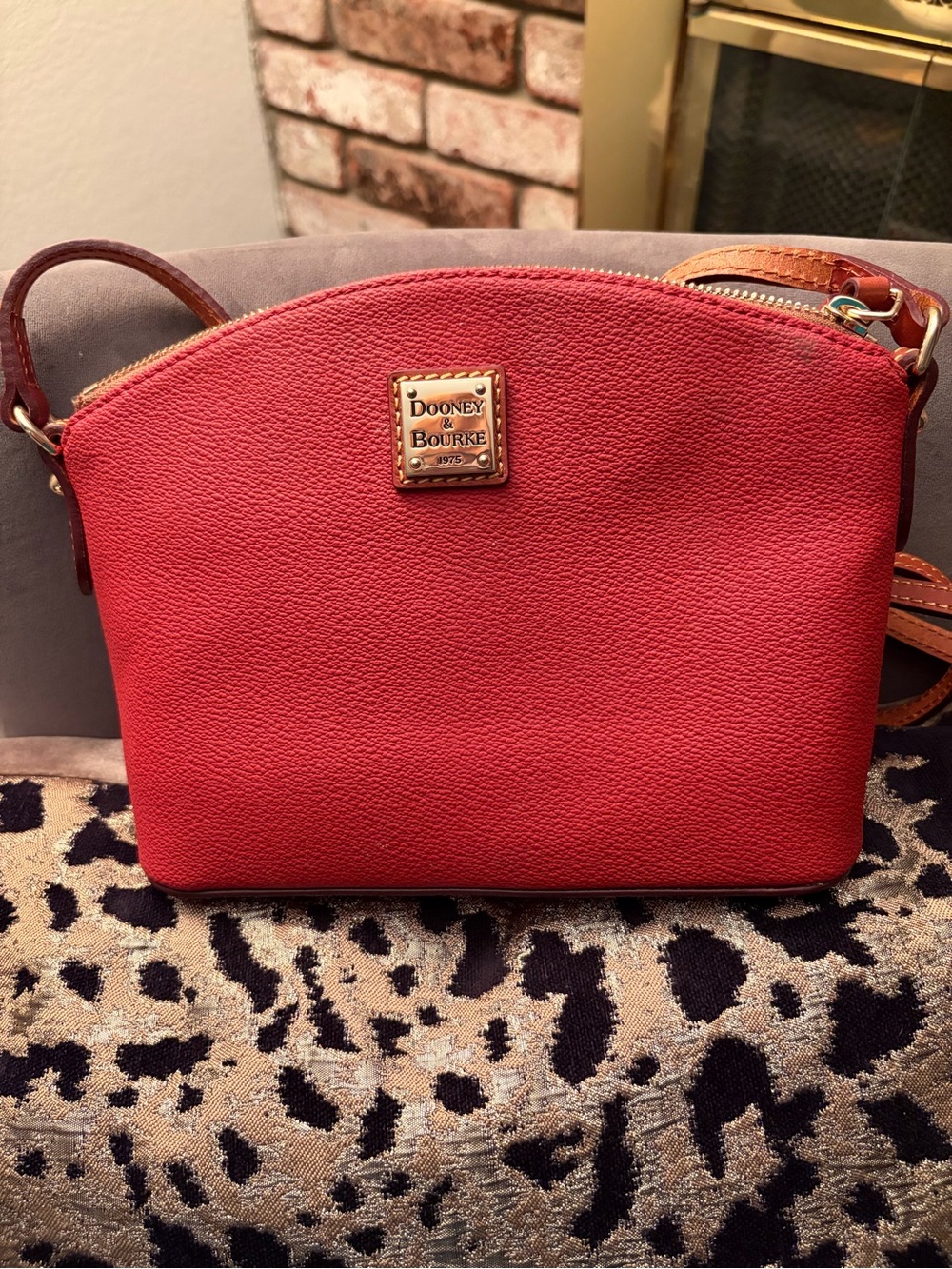Dooney & Bourke Red Pebbled Leather Crossbody